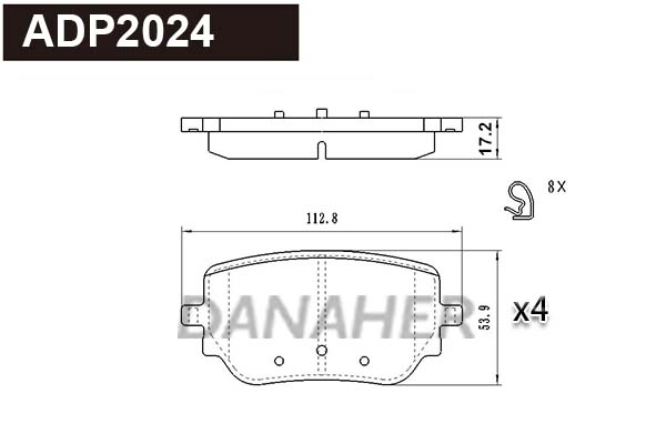 Brake Pad Set, disc brake (ADP2024)