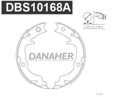 Brake Shoe Set, parking brake (DBS10168A)