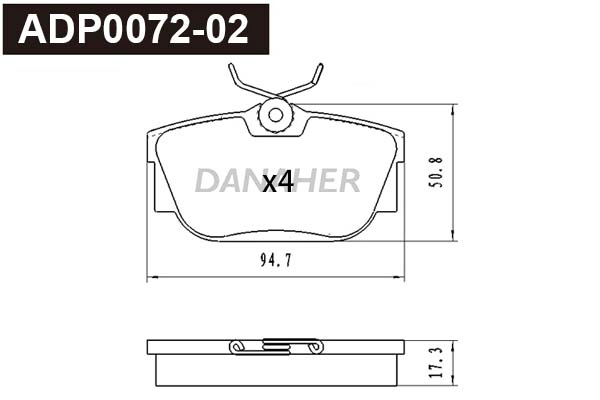 Brake Pad Set, disc brake (ADP0072-02)