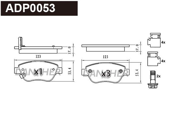 Brake Pad Set, disc brake (ADP0053)