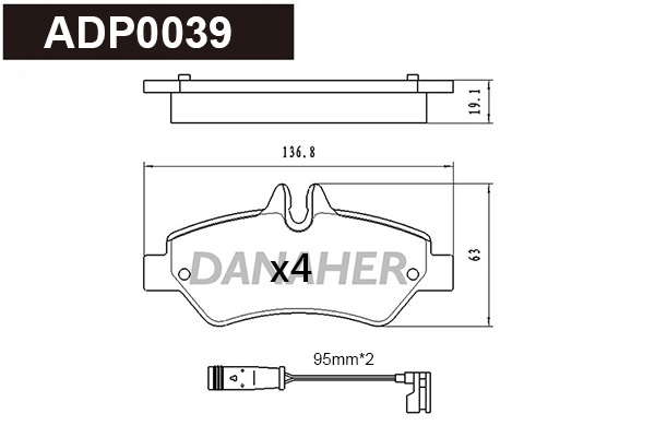 Brake Pad Set, disc brake (ADP0039)