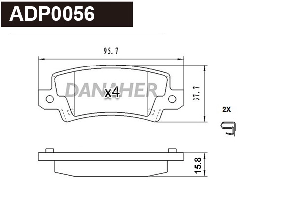 Brake Pad Set, disc brake (ADP0056)