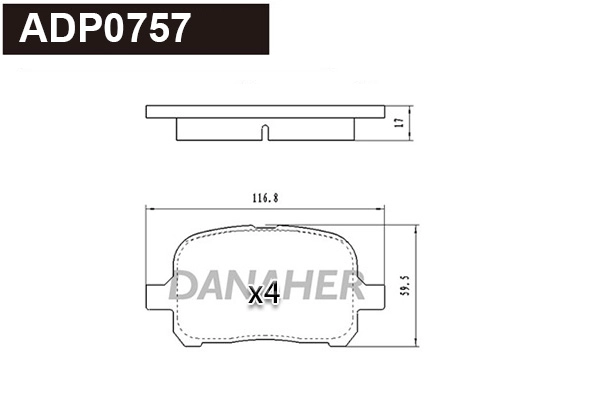 Brake Pad Set, disc brake (ADP0757)