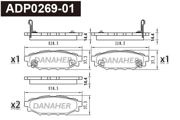 Brake Pad Set, disc brake (ADP0269-01)