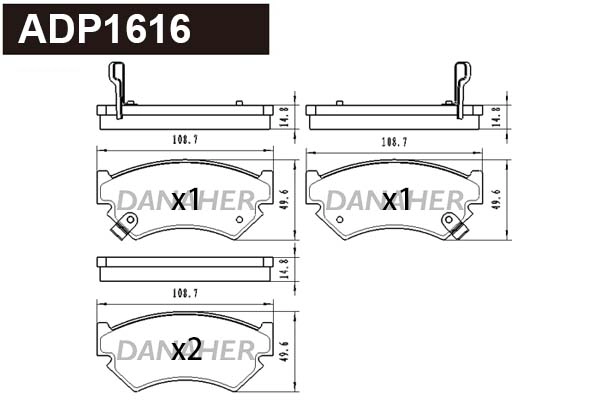 Brake Pad Set, disc brake (ADP1616)