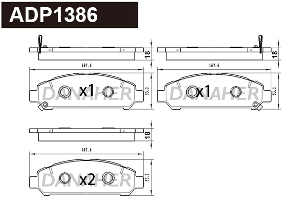 Brake Pad Set, disc brake (ADP1386)
