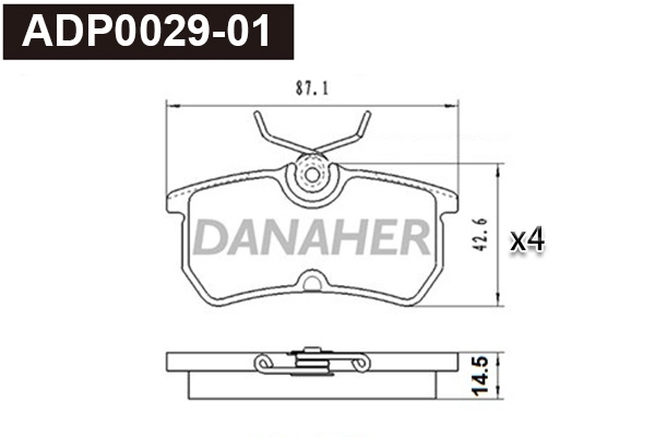 Brake Pad Set, disc brake (ADP0029-01)