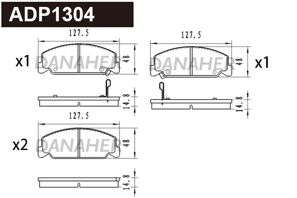 Brake Pad Set, disc brake (ADP1304)