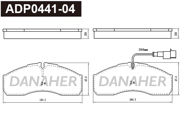 Brake Pad Set, disc brake (ADP0441-04)