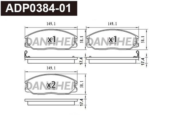 Brake Pad Set, disc brake (ADP0384-01)