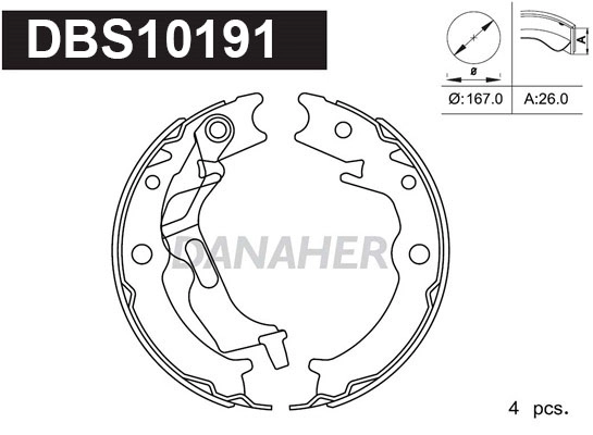 Brake Shoe Set, parking brake (DBS10191)