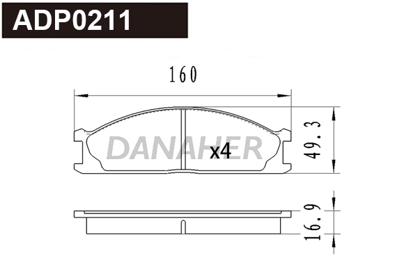Brake Pad Set, disc brake (ADP0211)