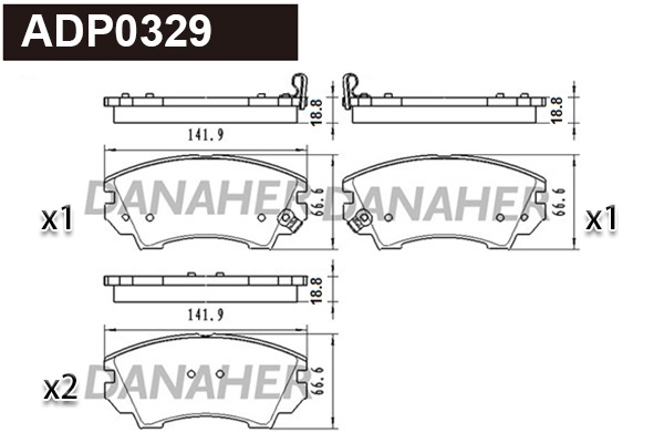 Brake Pad Set, disc brake (ADP0329)