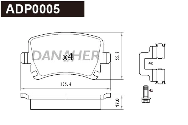 Brake Pad Set, disc brake (ADP0005)