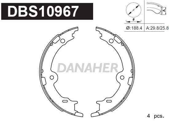Brake Shoe Set, parking brake (DBS10967)