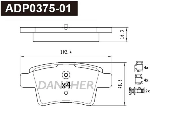 Brake Pad Set, disc brake (ADP0375-01)