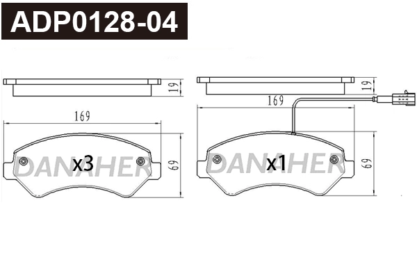 Brake Pad Set, disc brake (ADP0128-04)