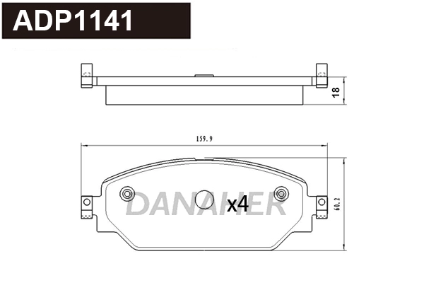 Brake Pad Set, disc brake (ADP1141)