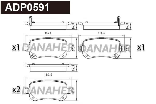 Brake Pad Set, disc brake (ADP0591)