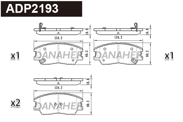 Brake Pad Set, disc brake (ADP2193)