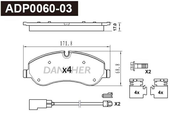 Brake Pad Set, disc brake (ADP0060-03)