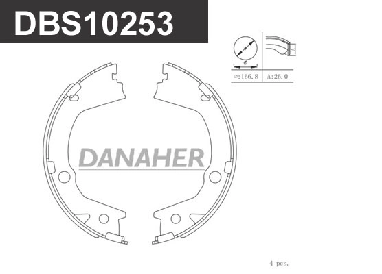 Brake Shoe Set, parking brake (DBS10253)