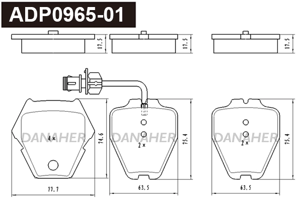 Brake Pad Set, disc brake (ADP0965-01)