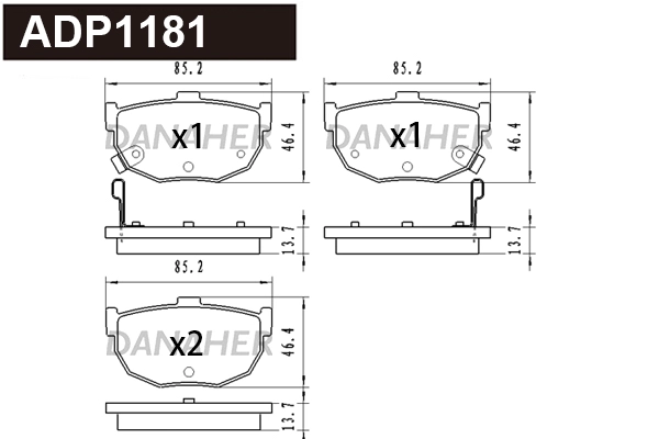 Brake Pad Set, disc brake (ADP1181)