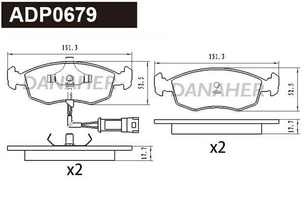 Brake Pad Set, disc brake (ADP0679)