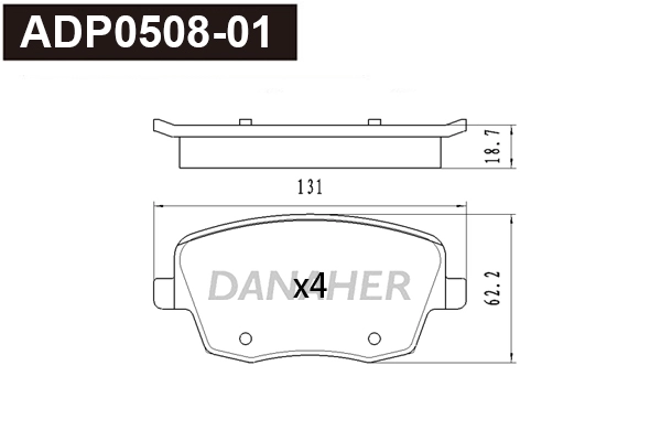 Brake Pad Set, disc brake (ADP0508-01)