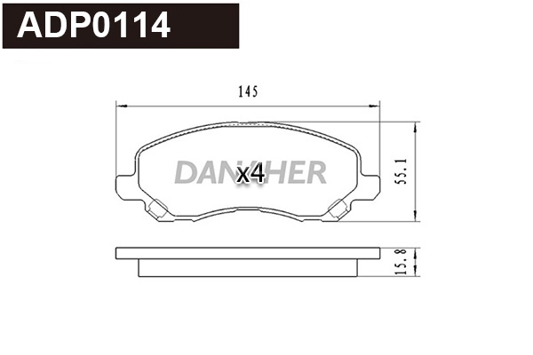 Brake Pad Set, disc brake (ADP0114)
