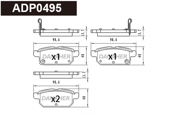 Brake Pad Set, disc brake (ADP0495)