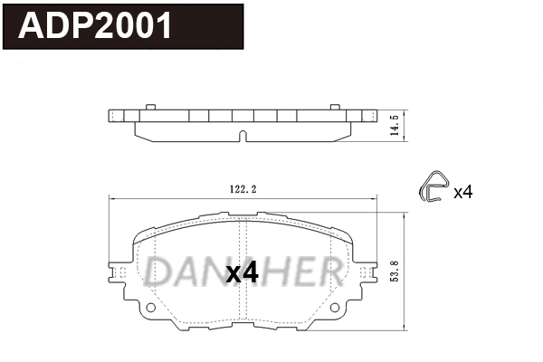 Brake Pad Set, disc brake (ADP2001)