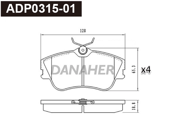 Brake Pad Set, disc brake (ADP0315-01)