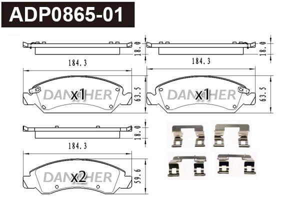 Brake Pad Set, disc brake (ADP0865-01)