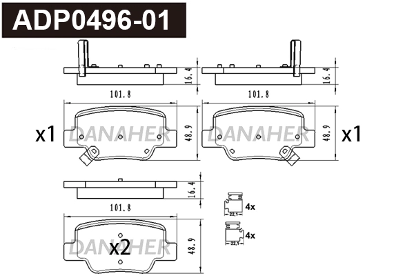 Brake Pad Set, disc brake (ADP0496-01)
