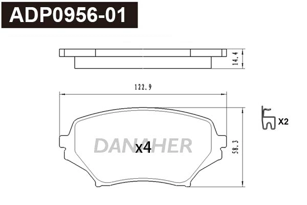 Brake Pad Set, disc brake (ADP0956-01)