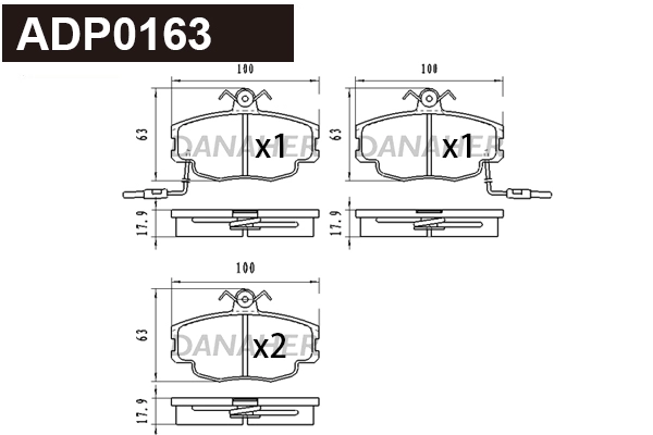 Brake Pad Set, disc brake (ADP0163)