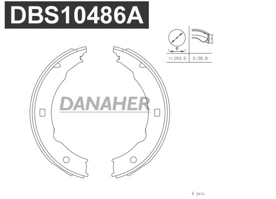 Brake Shoe Set, parking brake (DBS10486A)