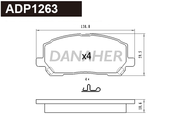 Brake Pad Set, disc brake (ADP1263)