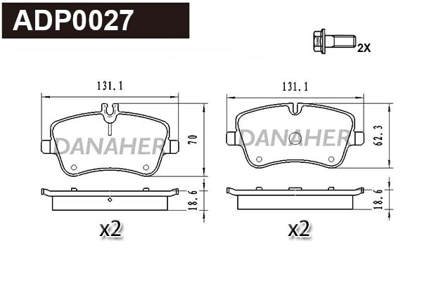 Brake Pad Set, disc brake (ADP0027)