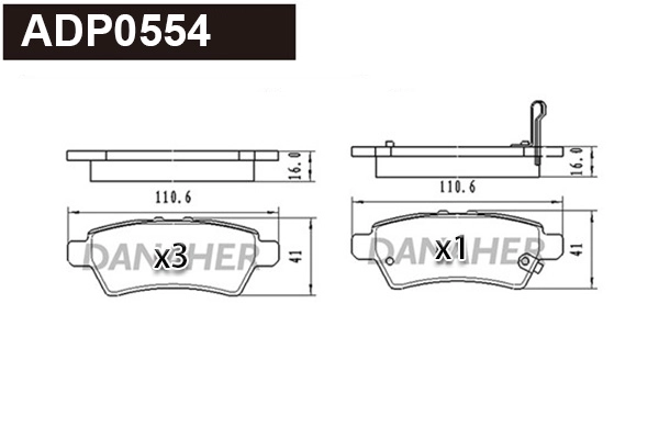 Brake Pad Set, disc brake (ADP0554)