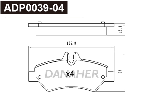 Brake Pad Set, disc brake (ADP0039-04)