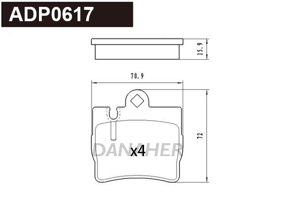 Brake Pad Set, disc brake (ADP0617)