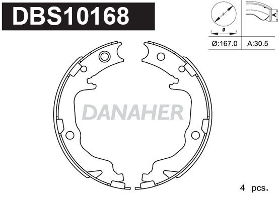 Brake Shoe Set, parking brake (DBS10168)