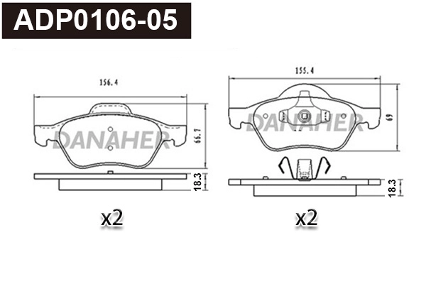 Brake Pad Set, disc brake (ADP0106-05)