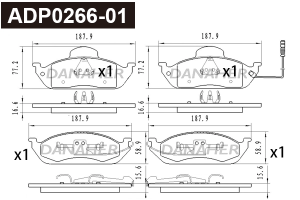 Brake Pad Set, disc brake (ADP0266-01)