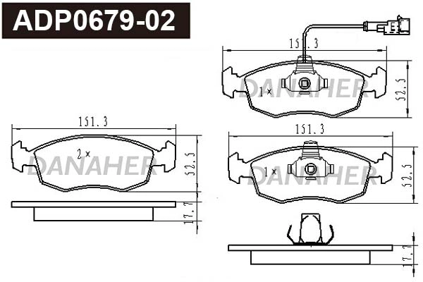 Brake Pad Set, disc brake (ADP0679-02)