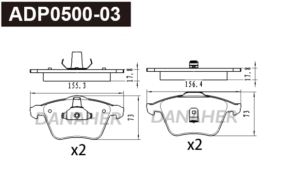 Brake Pad Set, disc brake (ADP0500-03)