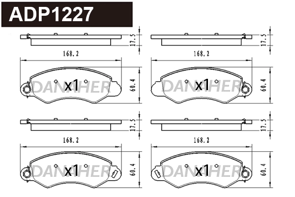 Brake Pad Set, disc brake (ADP1227)